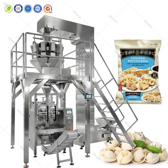 Food Grade Automatic Pre-made Dishes Weighing Packing Machine Frozen Buns Dumpling Rice Cake Meatball Bag Packaging Machinery